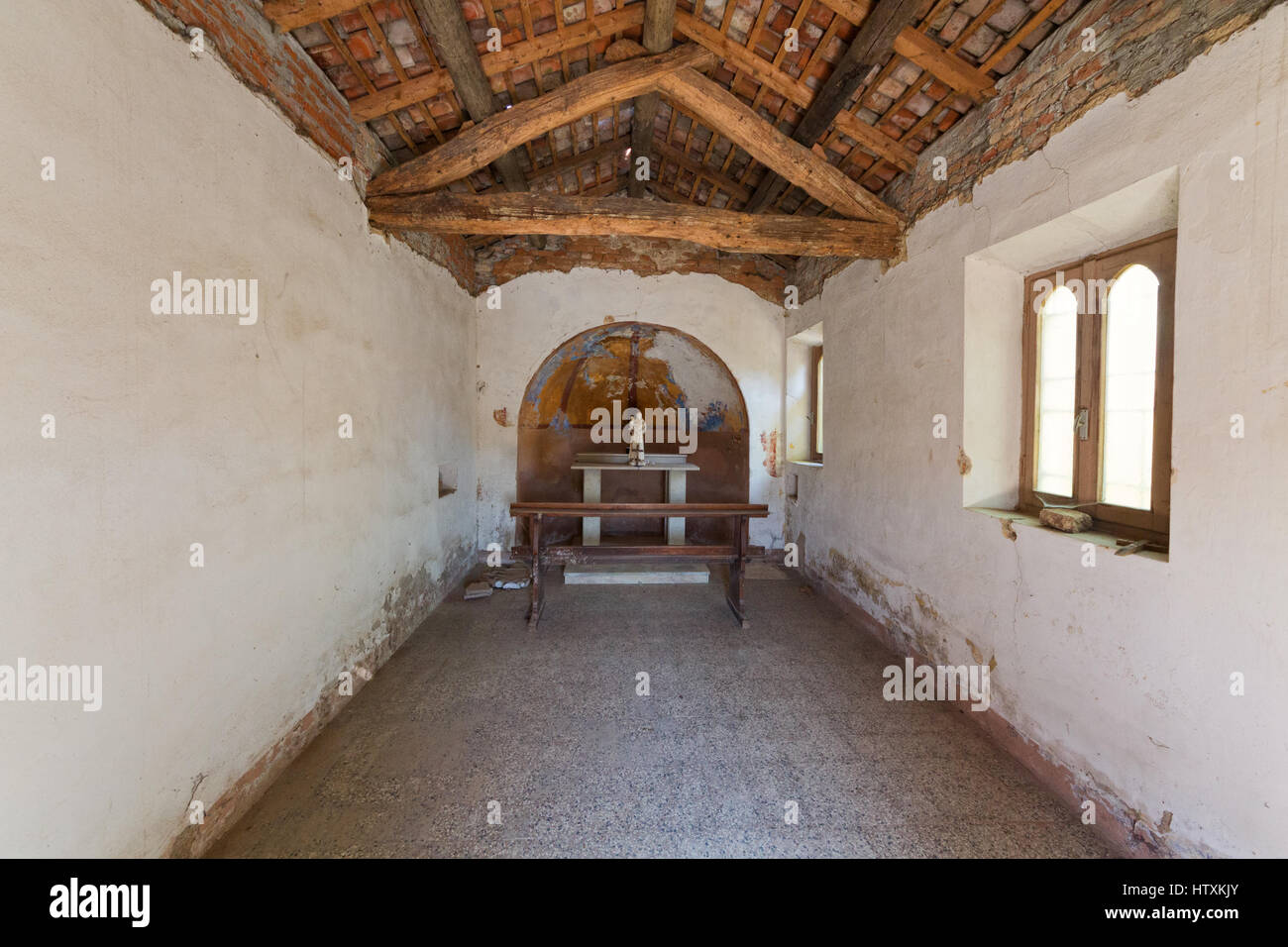 St. Columban Kirche-San Colombanino di Giussago (Pavia) - Interieur - Irische geistliche Erbe in Italien Stockfoto