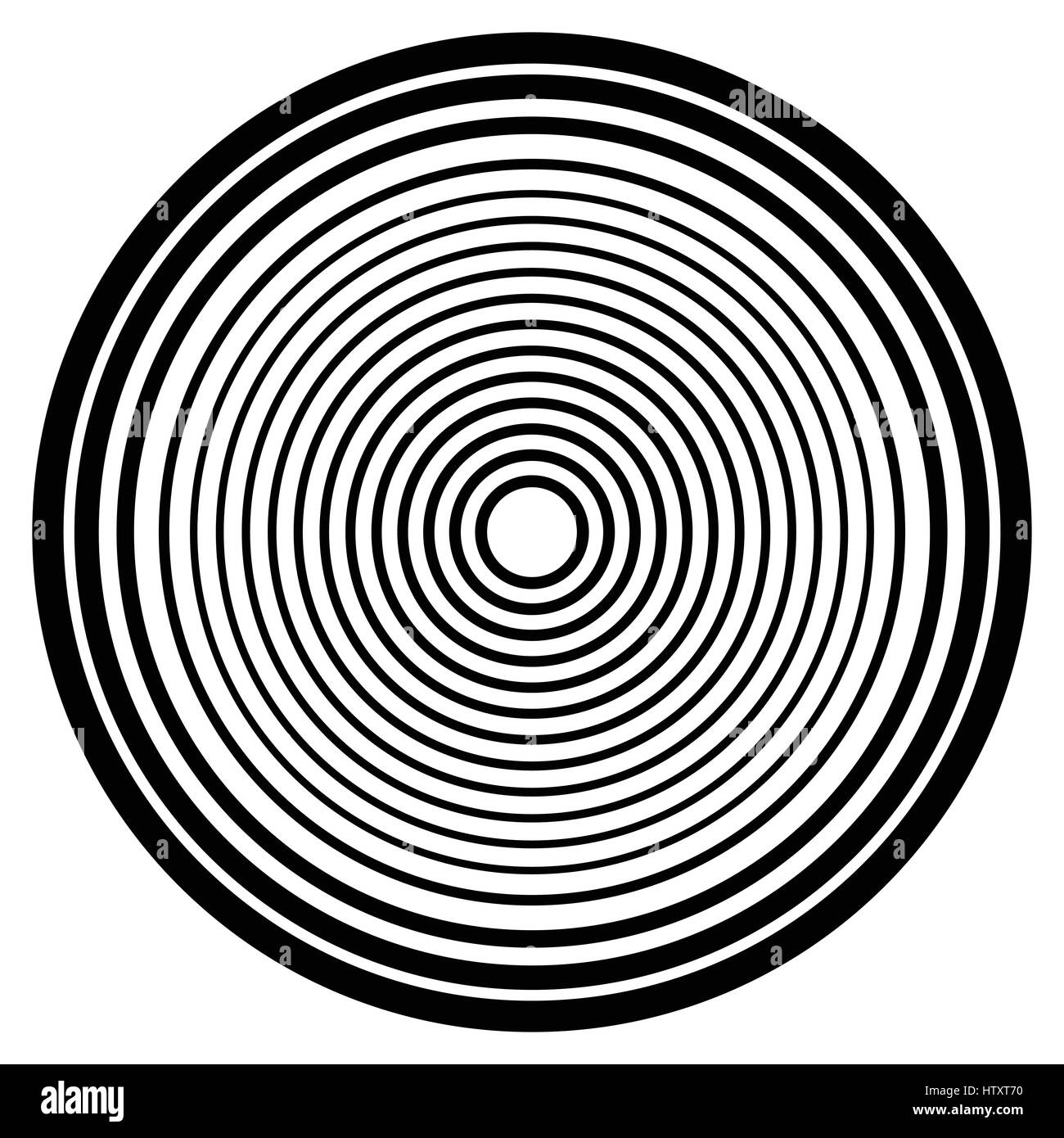 Konzentrische Kreise Konzentrische Ringe Kreismuster Abstrakte Schwarz Weiss Geometrische Element Stock Vektorgrafik Alamy