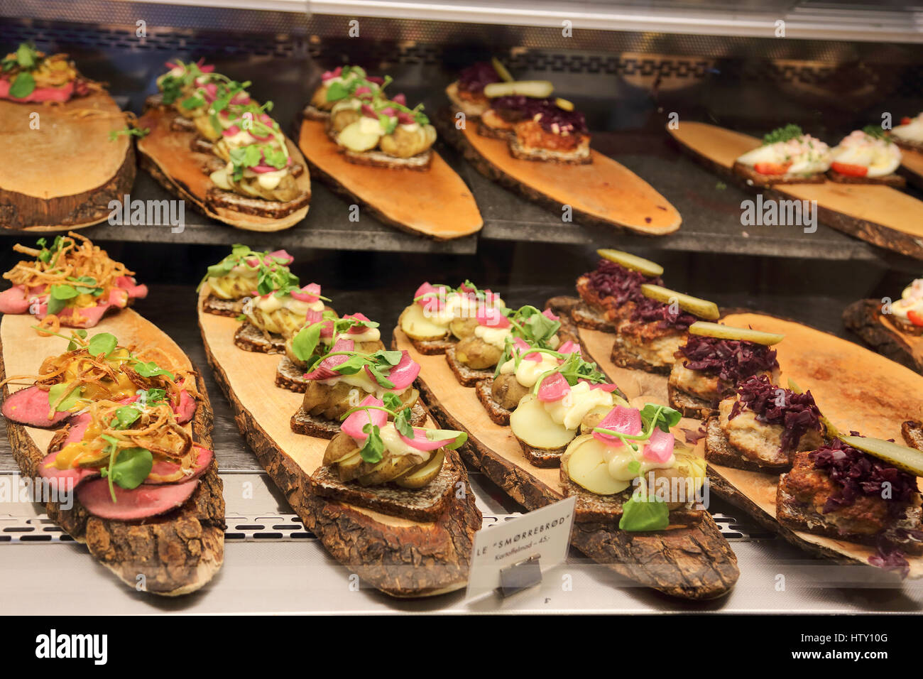 Sandwiches, Kopenhagen, Dänemark Stockfoto