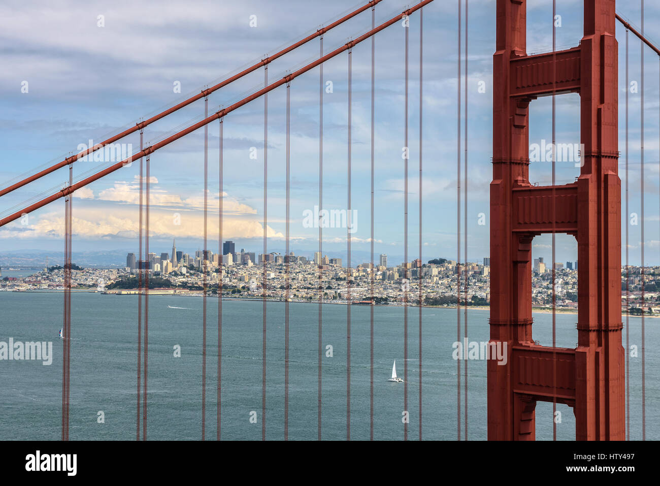 Golden Gate Bridge und die Innenstadt von San Francisco Stockfoto