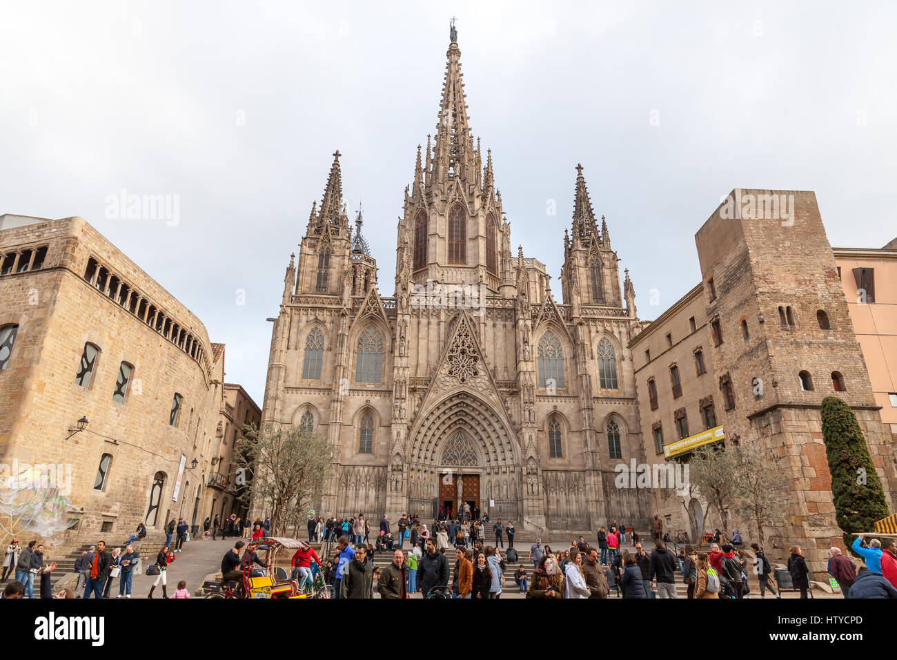 Kathedrale im gotischen Viertel, Barcelona, Katalonien, Spanien. Stockfoto