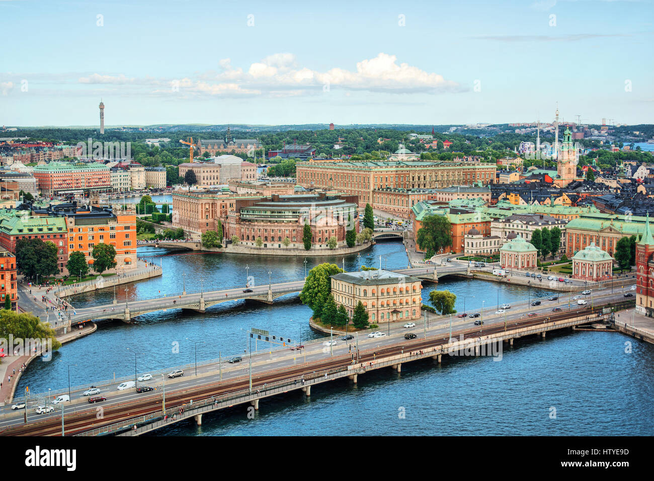 Skyline der Stadt, Stockholm, Schweden Stockfoto