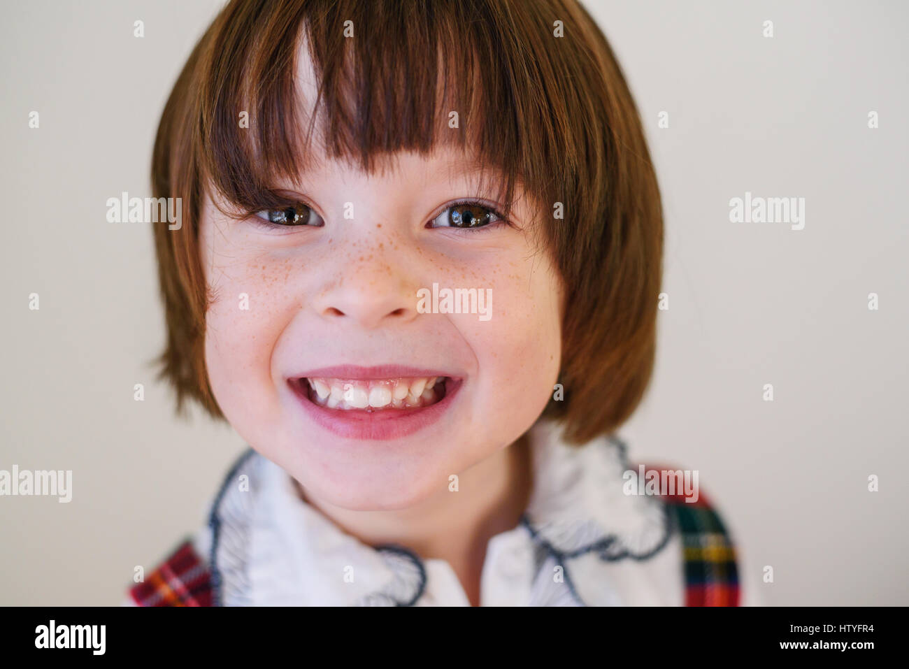 Close-up Portrait von glückliches Mädchen Stockfoto