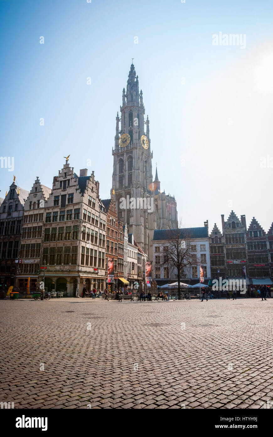 Antwerpen-Altstadt mit Kathedrale, Belgien Stockfoto