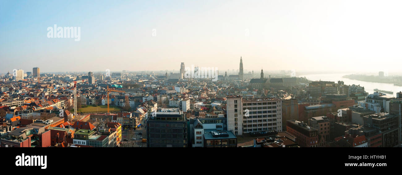 Panorama der Stadt Antwerpen, Belgien Stockfoto