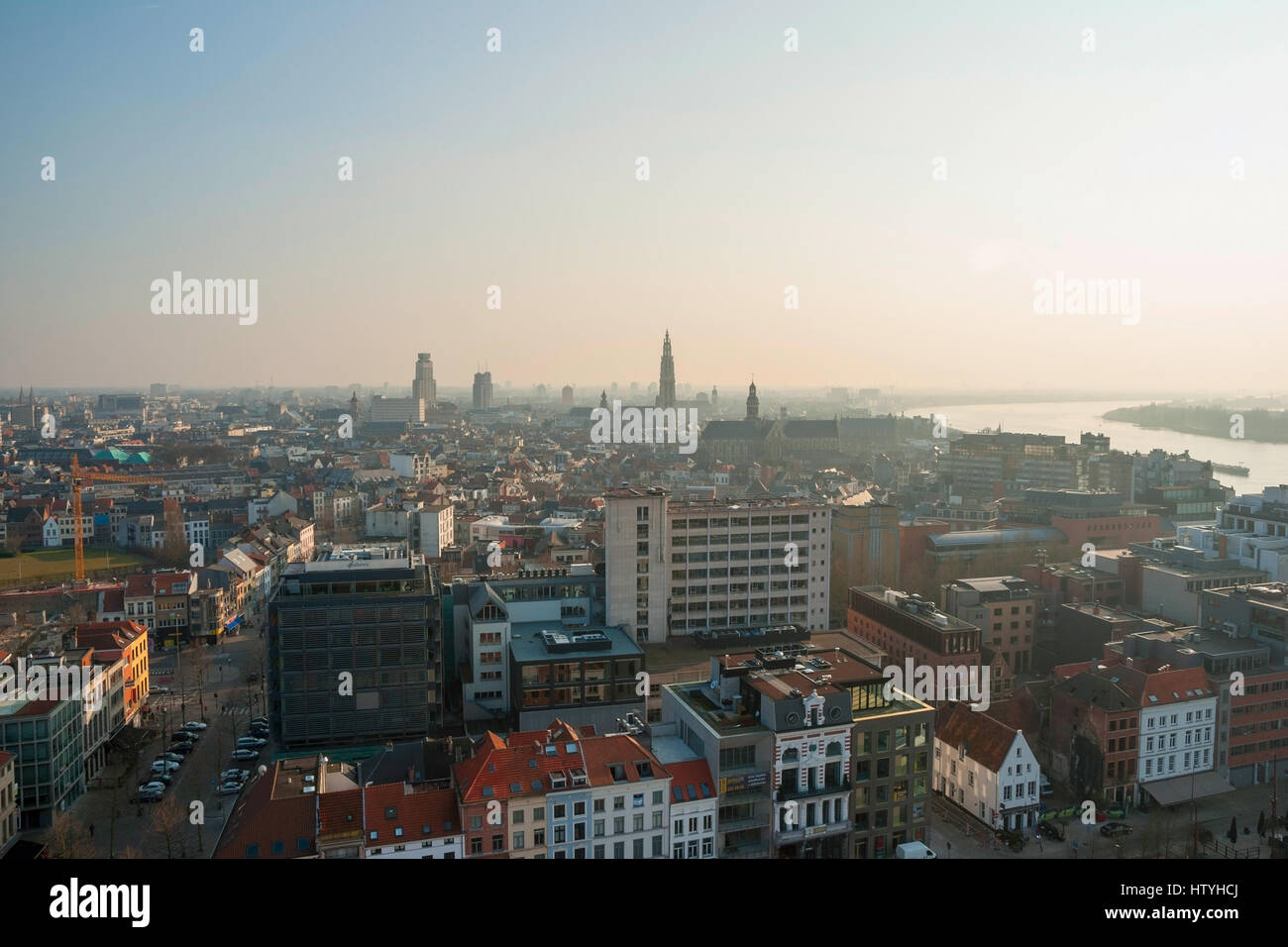 Blick über die Stadt Antwerpen, Belgien Stockfoto