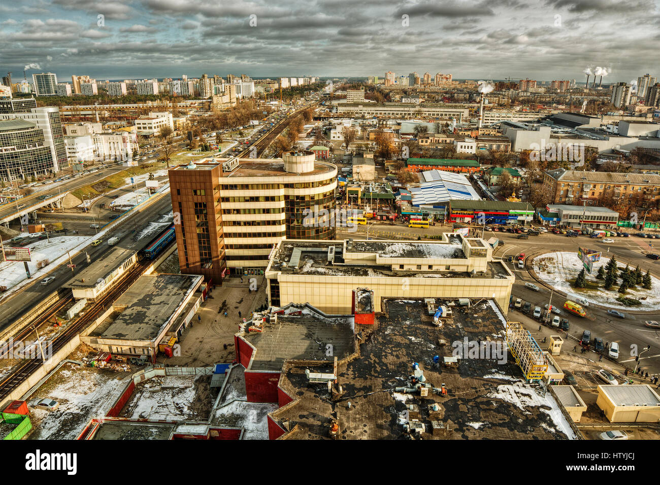 Luftbild, Kiew, Ukraine Stockfoto
