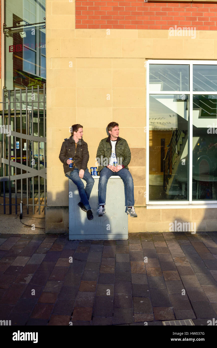 Champions League FC Sevilla in Leicester City Centre, Großbritannien. Stockfoto