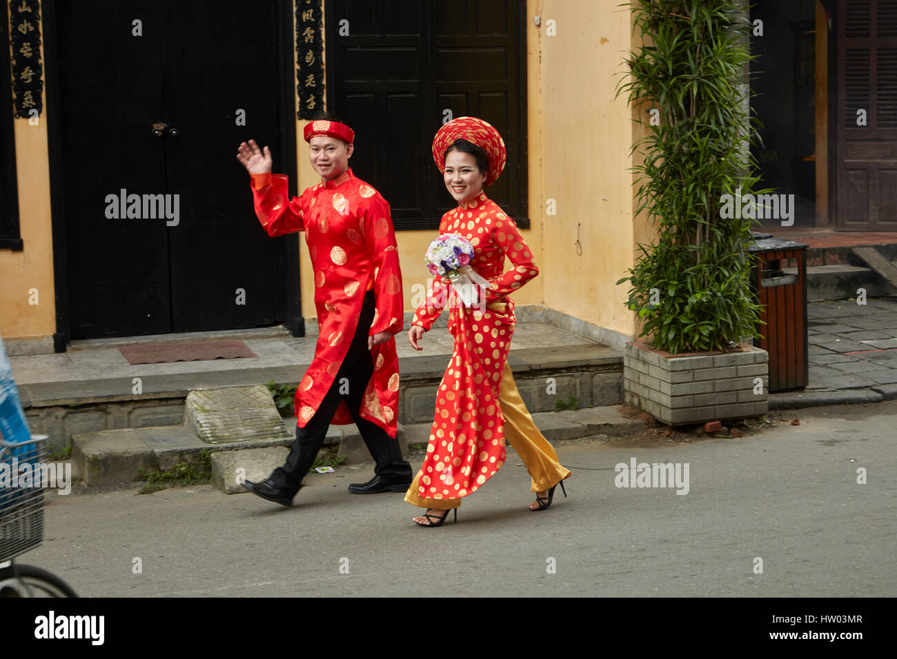 Braut und Bräutigam, Hoi an ein (UNESCO Weltkulturerbe), Vietnam Stockfoto