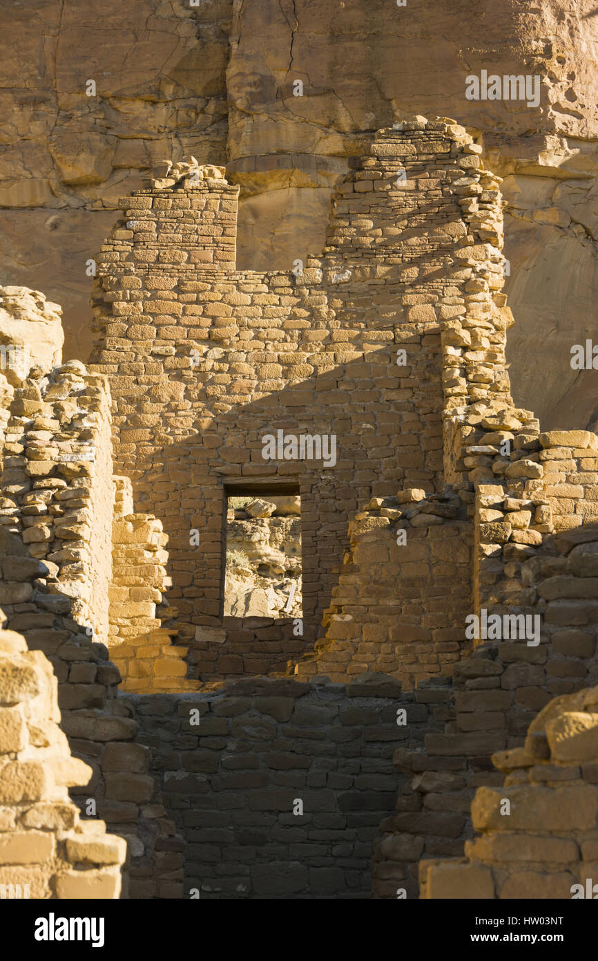 New-Mexico, Chaco Culture National Historical Park, Kin Kletso, uralten Puebloan große Haus Ruinen, UNESCO-Weltkulturerbe Stockfoto