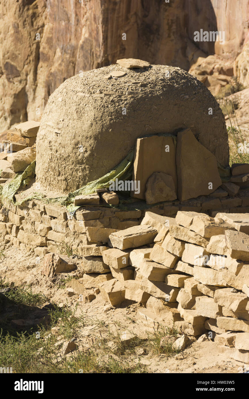 New-Mexico, Acoma Pueblo, 13. Jh. vorhanden, Adobe-Ofen Stockfoto