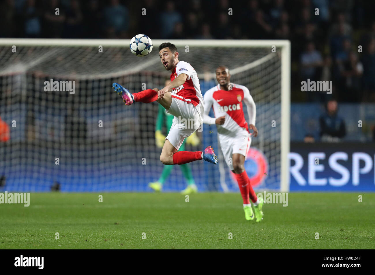 Monaco. 15. März 2017. BERNARDO SILVA von Monaco in der UEFA Champions League, Runde der 16, 2. Bein-Fußballspiel zwischen AS Monaco und Manchester City am 15. März 2017 im Stadion Louis II in Monaco. Bildnachweis: Manuel Blondeau/ZUMA Draht/Alamy Live-Nachrichten Stockfoto