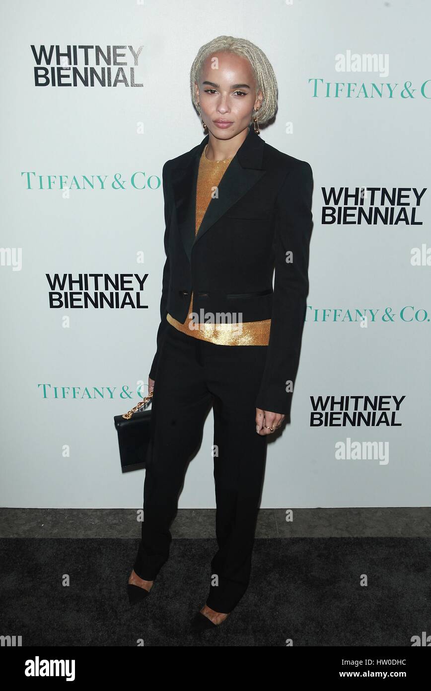 New York, NY, USA 15. März 2017 Zoe Kravitz in der VIP-Vorschau der 2017 Whitney Biennale am 15. März 2017 in New York City von Tiffany & Co im Whitney Museum of American Art vorgestellt Stockfoto