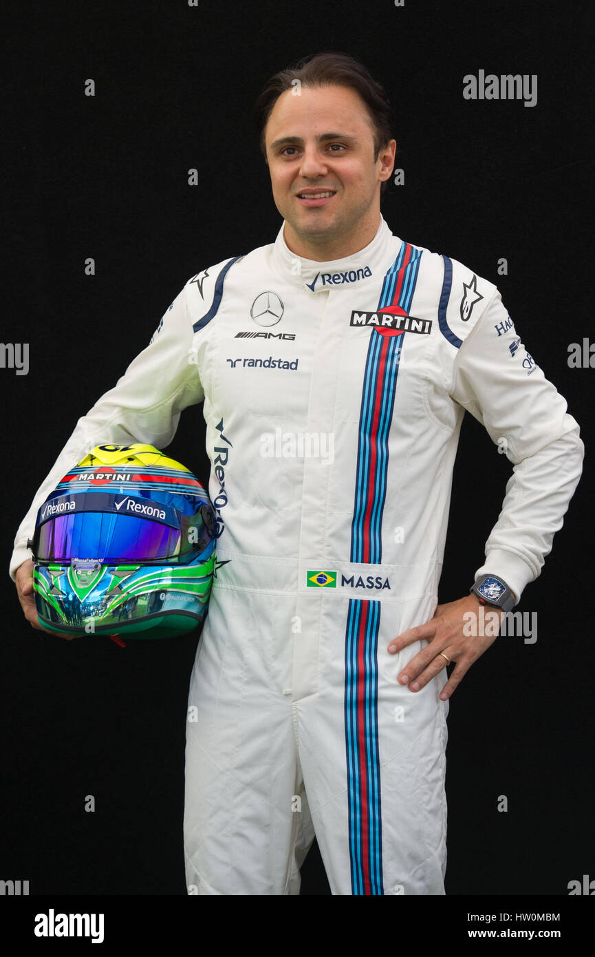 Melbourne, Australien. 23. März 2016. Williams Martini Racing Formel1-Pilot Felipe Massa Brasilien stellt für das Porträt-Sitzung vor der australischen Formel Eins Grand Prix in Melbourne, Australien, 23. März 2016. Die Australian Formula One Grand Prix stattfinden am 26. März in Melbourne. Bildnachweis: Bai Xue/Xinhua/Alamy Live-Nachrichten Stockfoto