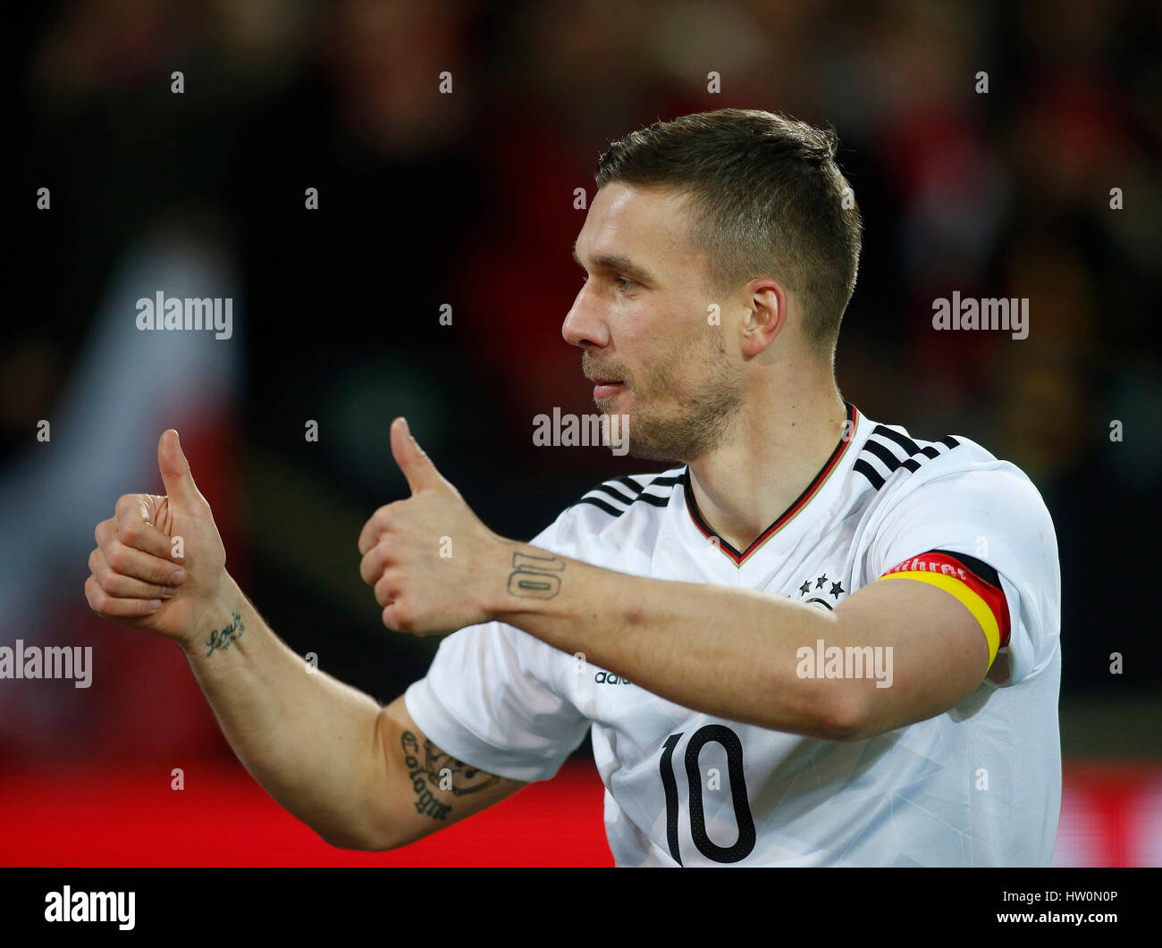 Dortmund, Deutschland. 22. März 2017. Fußball internationale Freundschaftsspiel Deutschland gegen ENGLAND am 22. März 2017 in Dortmund, Deutschland - Lukas PODOLSKI (GER) Credit: Norbert Schmidt/Alamy Live News Stockfoto