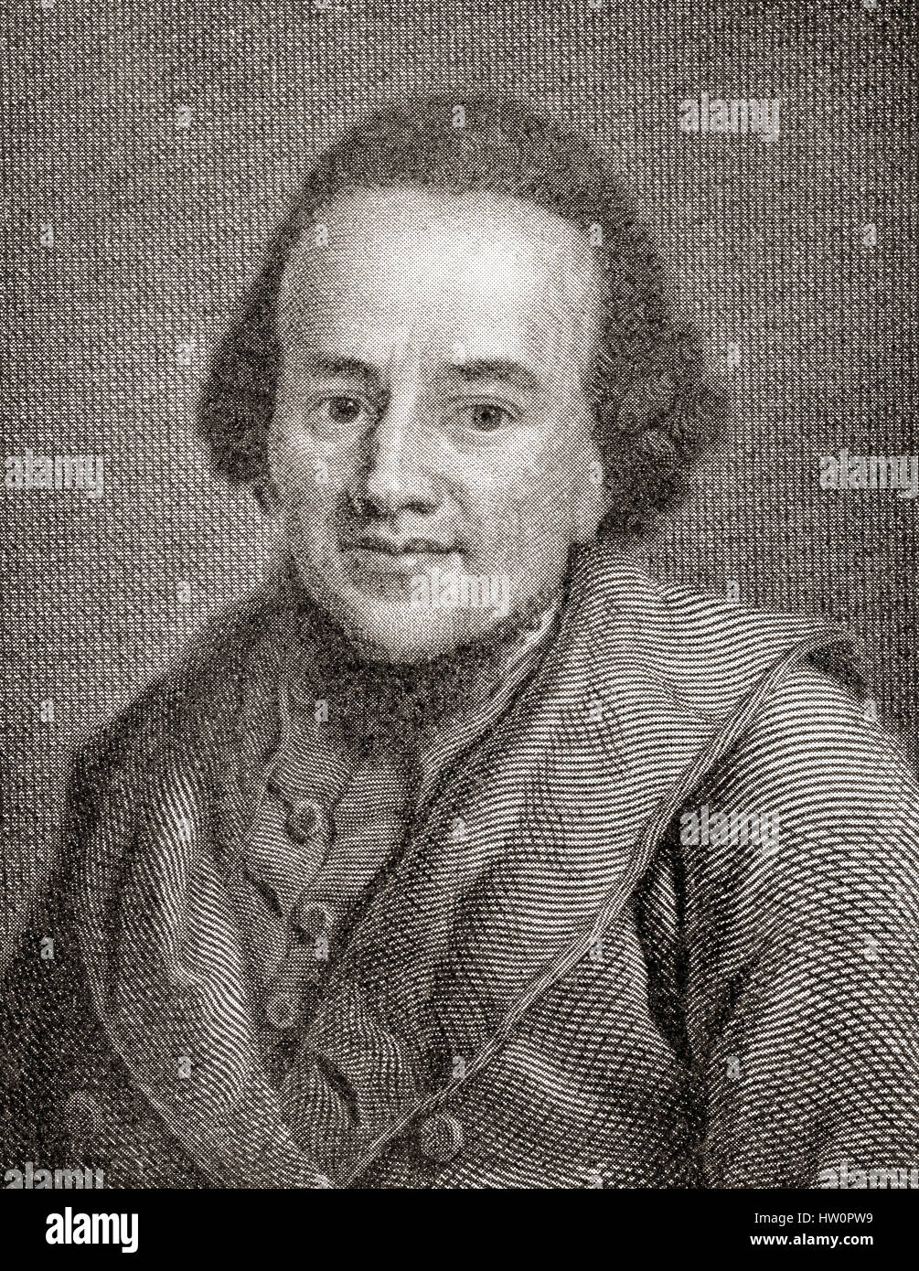 Moses Mendelssohn, 1729-1786.  Deutsch-jüdischer Philosoph. Hutchinson Geschichte der Nationen veröffentlichte 1915. Stockfoto