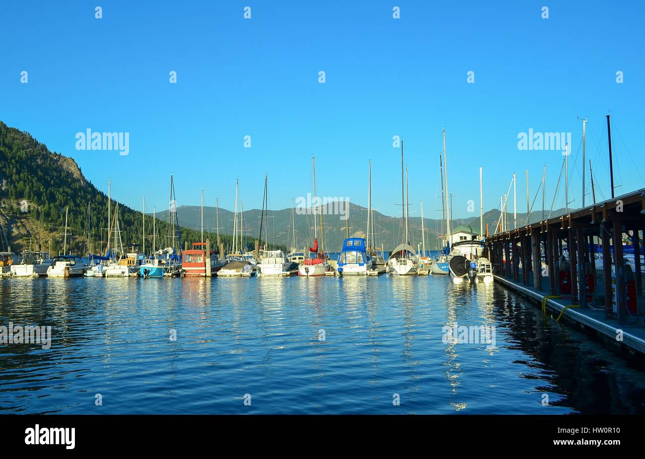 Lake Pend O'Reille, Idaho (Bayview Marina) Stockfoto