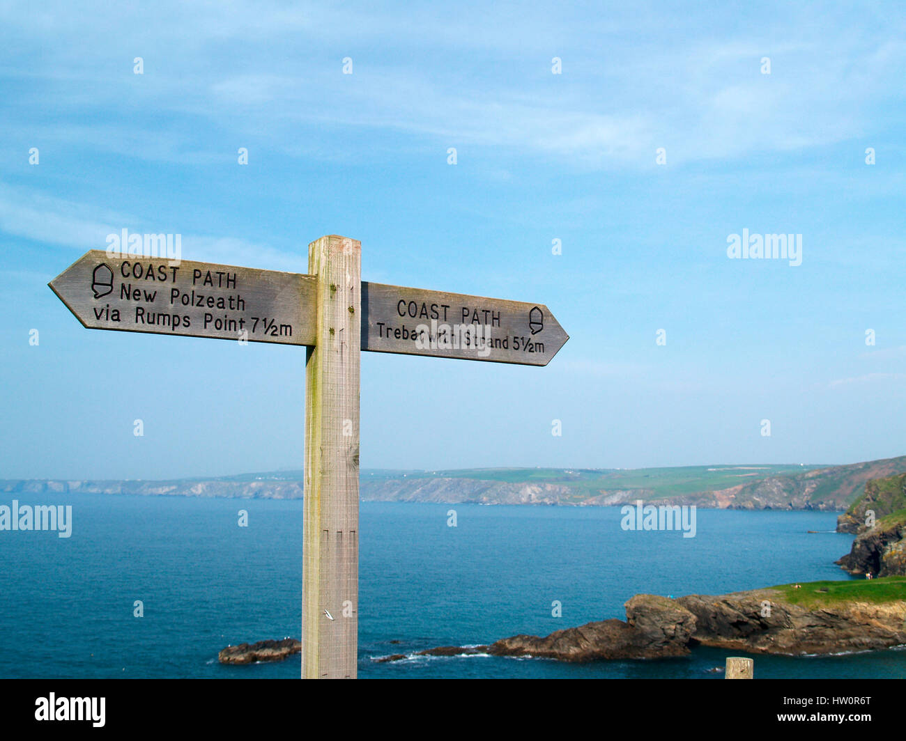 Südwestküste Weg Richtung Post bei PortIsaac in der Nähe von Polzeath in Cornwall Südwesten England Stockfoto