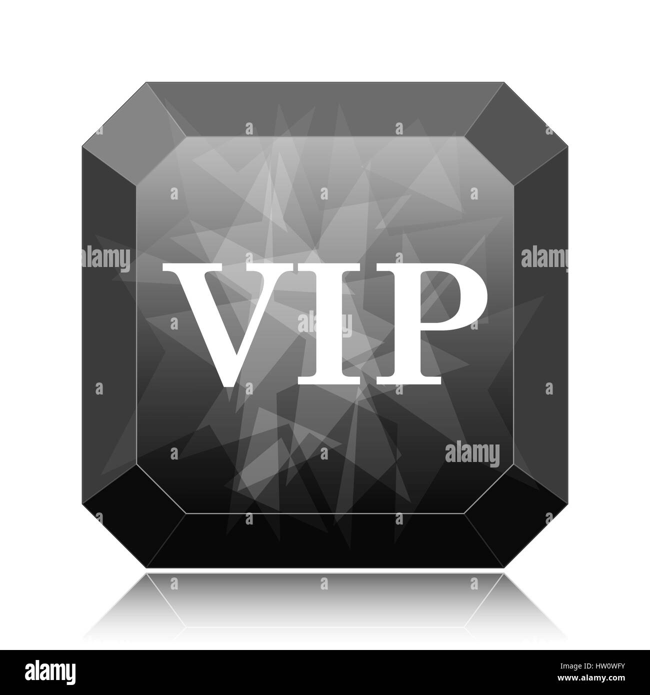 VIP, schwarze Webseite Symbolschaltfläche auf weißem Hintergrund. Stockfoto