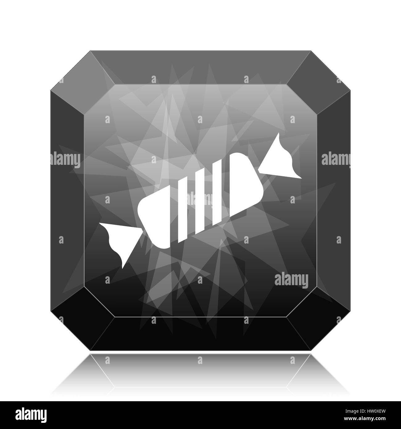 Candy, schwarze Webseite Symbolschaltfläche auf weißem Hintergrund. Stockfoto