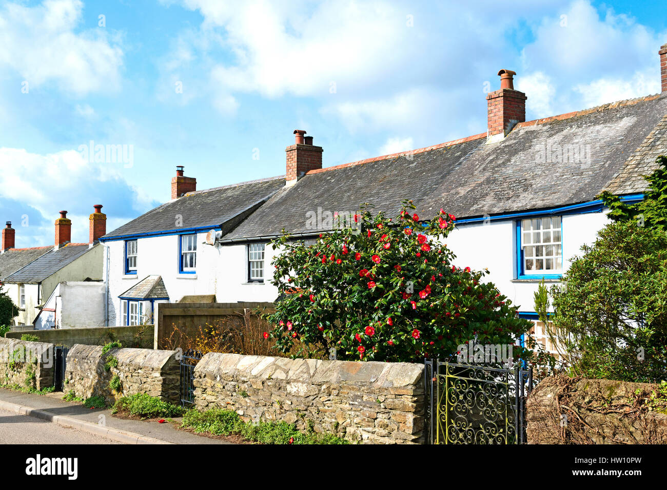 Das Dorf Veryan in Cornwall, England, UK Stockfoto