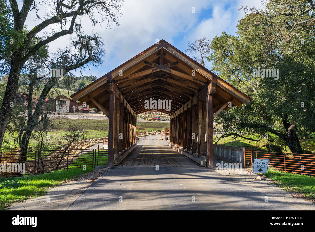 Weingut in Paso Robles, California bekannt für seine großzügigen Degustationsraum für Weinproben. Stockfoto