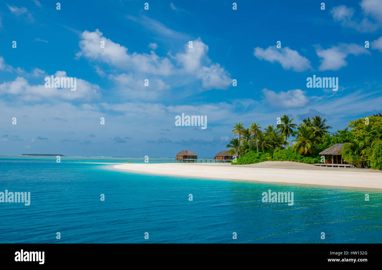 Maldives Rangali Island. Conrad Hilton Resort Strand. Stockfoto