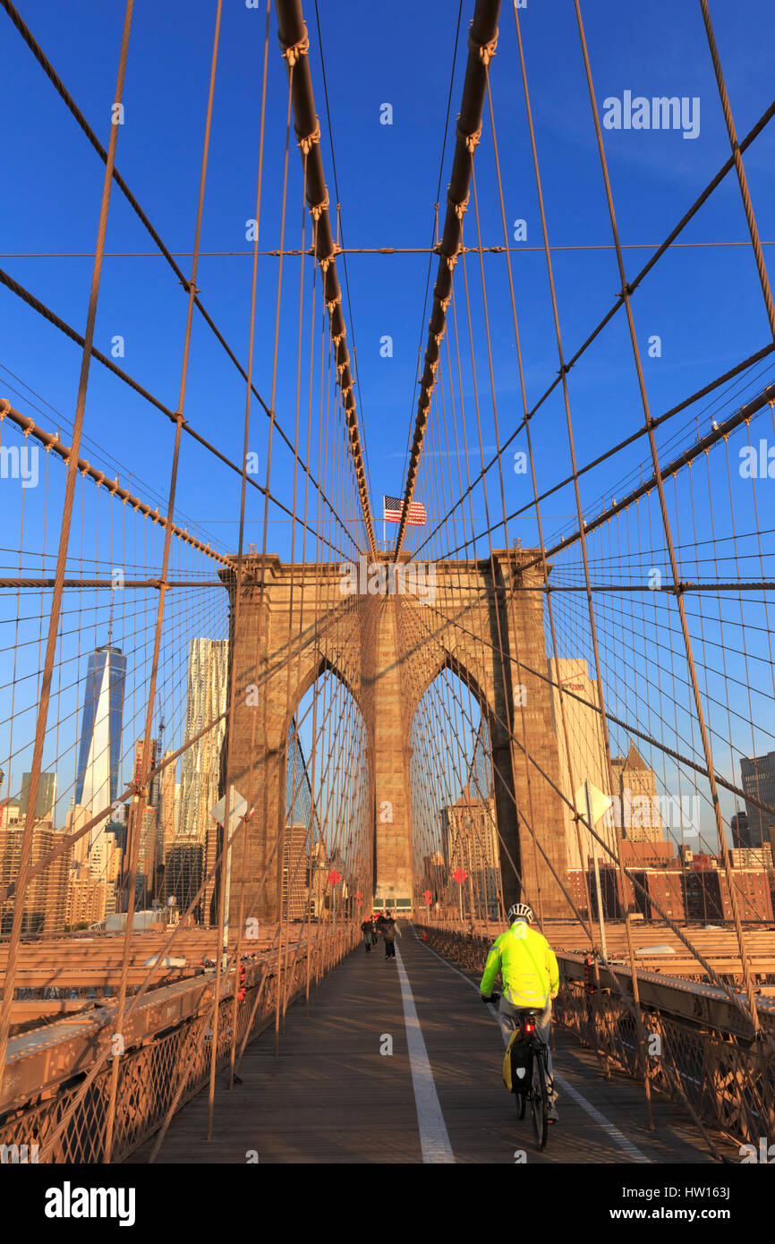 USA, New York, New York City, Brooklyn Bridge Stockfoto