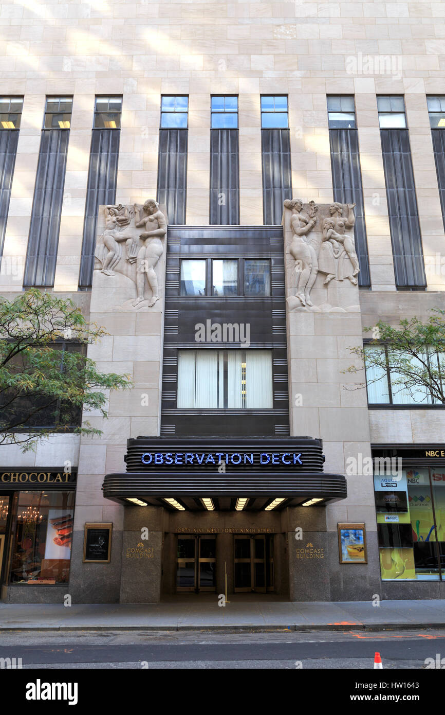 USA, New York, New York City, Manhattan, Rockefeller Center, NBC Studios Stockfoto