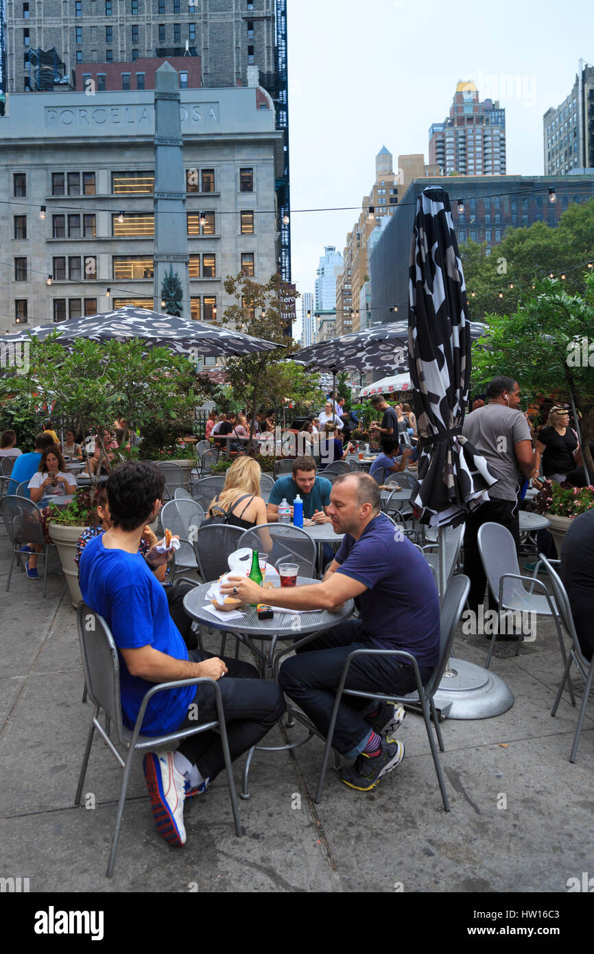 USA, New York, New York City, Midtown Manhattan, Madison Square Park und Flatiron Building Stockfoto