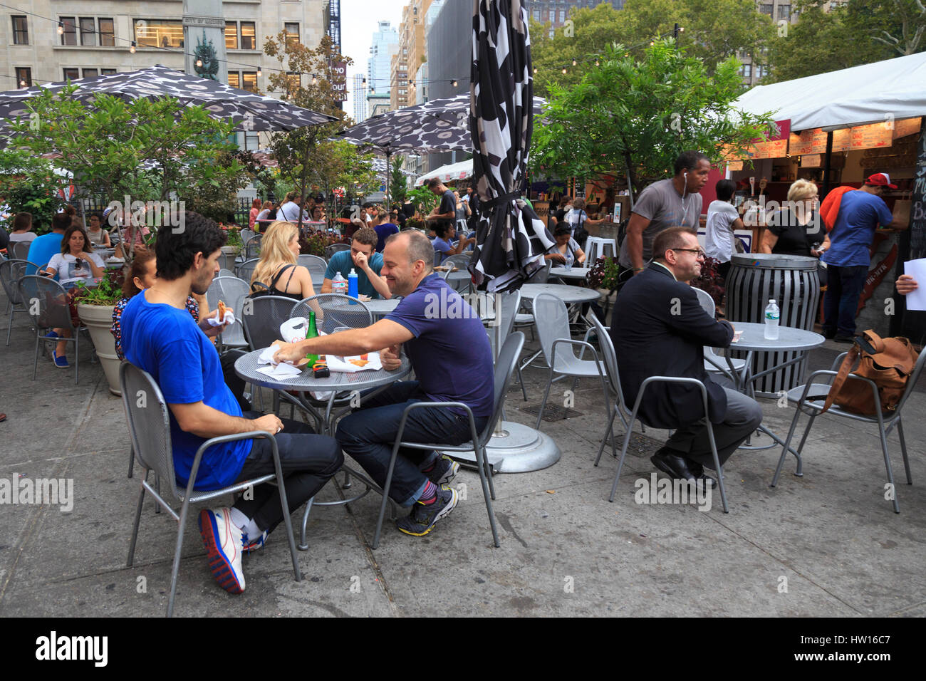 USA, New York, New York City, Midtown Manhattan, Madison Square Park und Flatiron Building Stockfoto