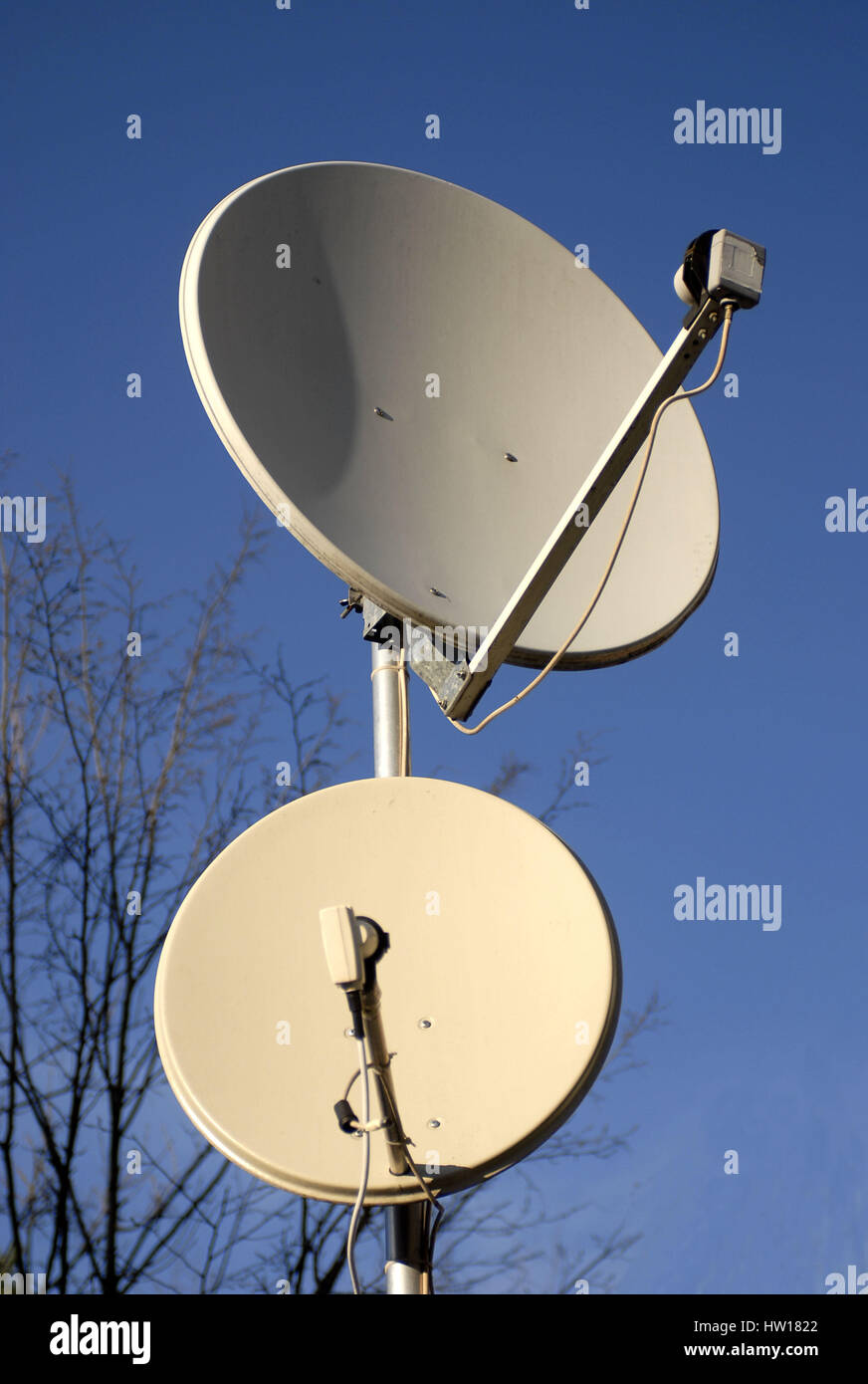 Dish Antenne, Parabolantenne Stockfoto