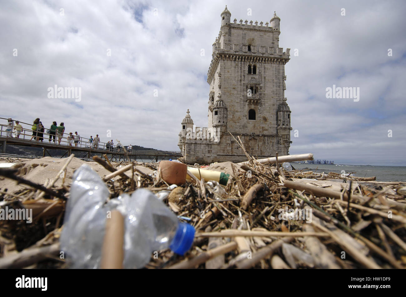 Lissabon, Belem - Verschmutzung, Lissabon, Belem - Verschmutzung Stockfoto