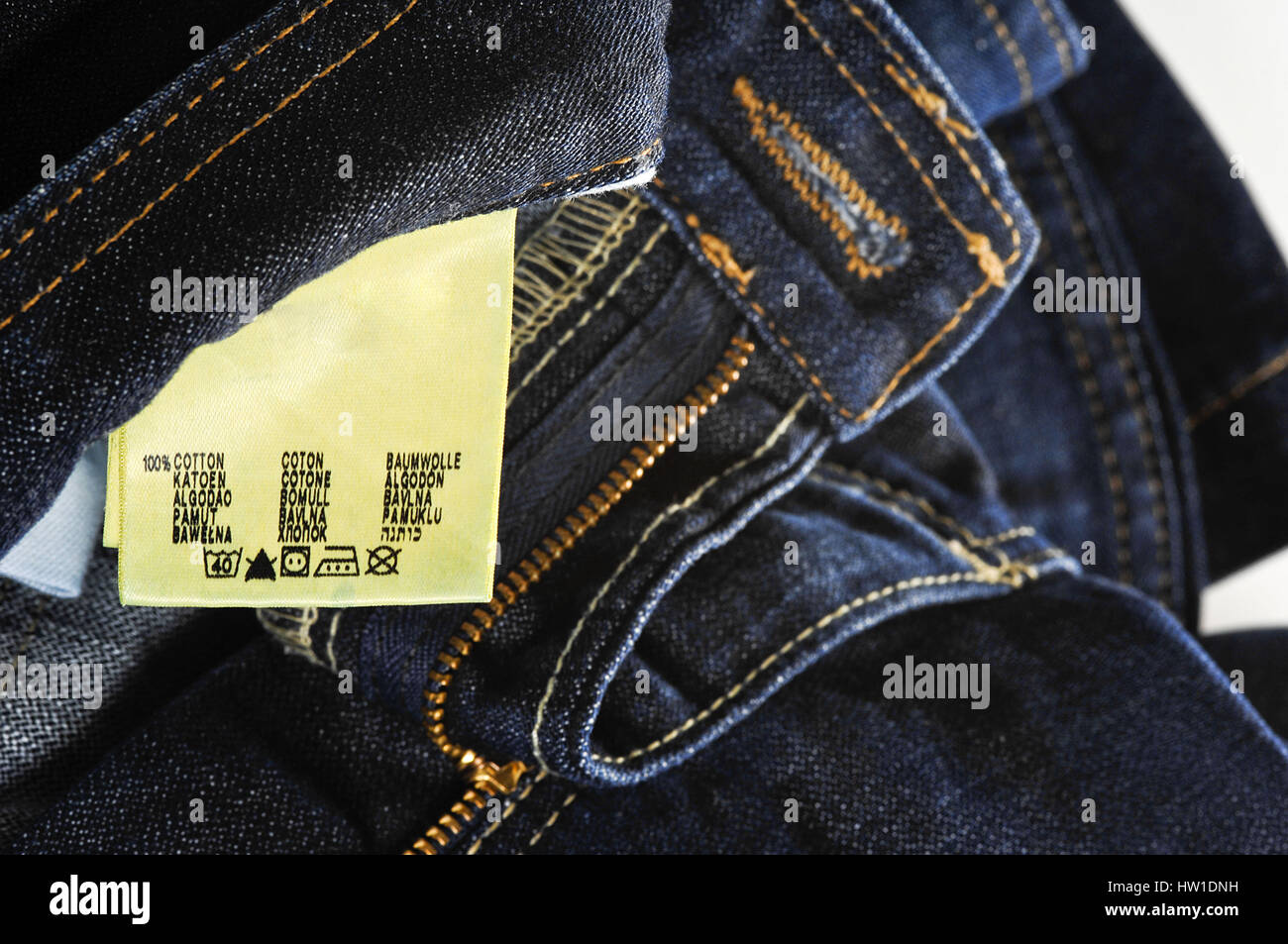 Jeans-Label, Jeansetikett Stockfoto