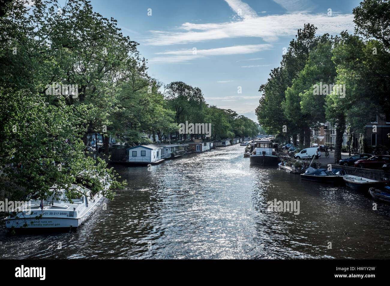 Die schöne Stadt Amsterdam mit seinen berühmten Kanalsystem. Stockfoto