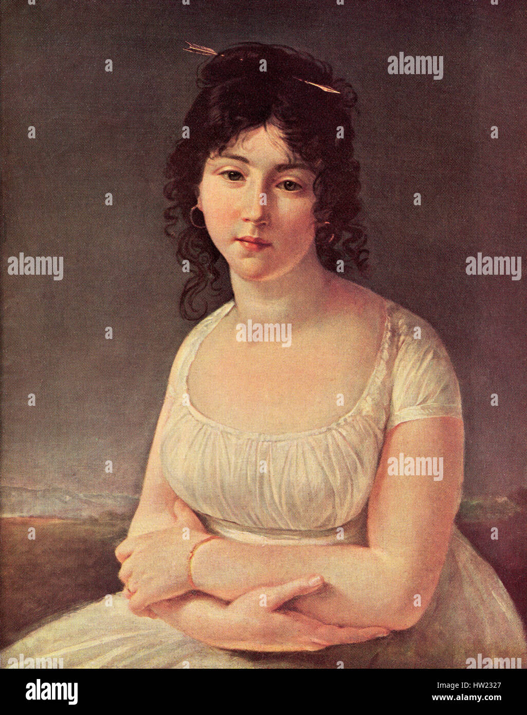 Madame Poussielgue, nee Hersemeille de la Roche, 23 in 1797 Jahren. Nach dem Gemälde von Antoine-Jean Gros aka Baron Gros. Stockfoto