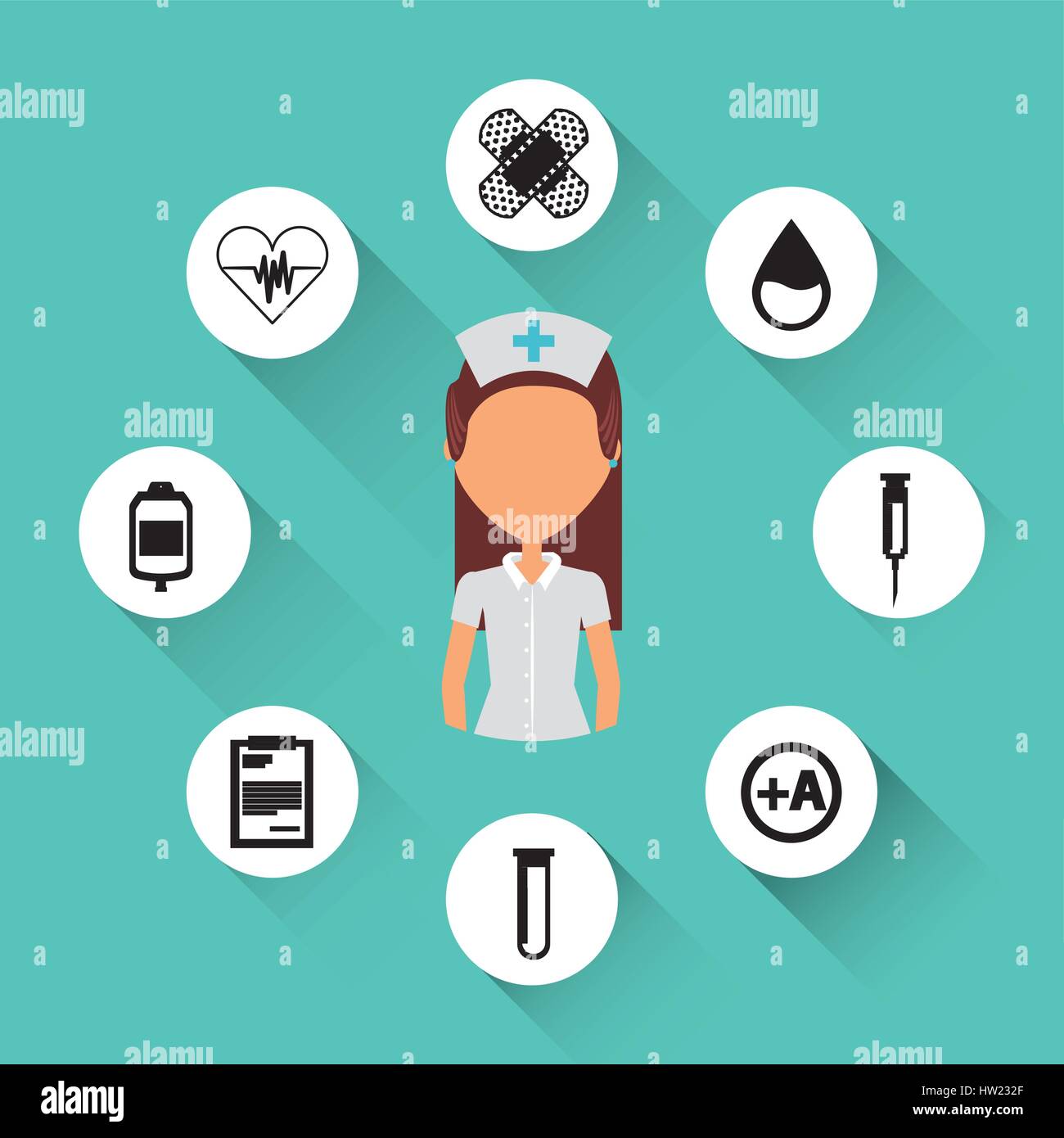 Frau-Krankenschwester-Symbol Stock Vektor