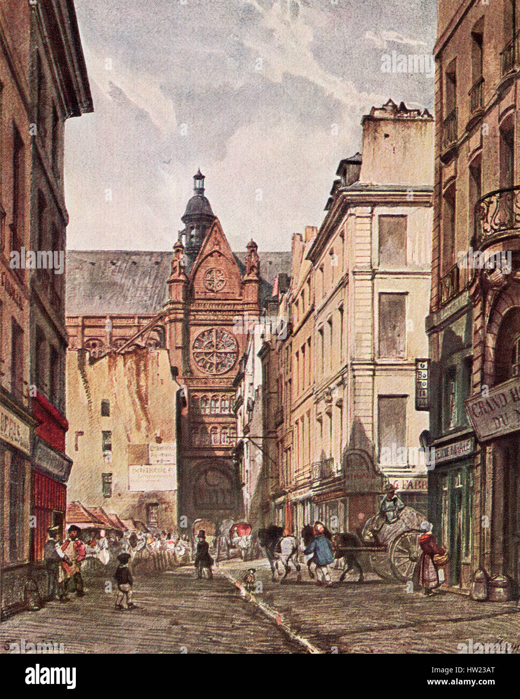 Die Kirche St. Eustache, Paris, Frankreich im 19. Jahrhundert. Stockfoto