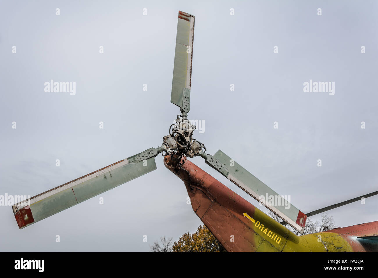 Propeller der alten Hubschrauber Stockfoto