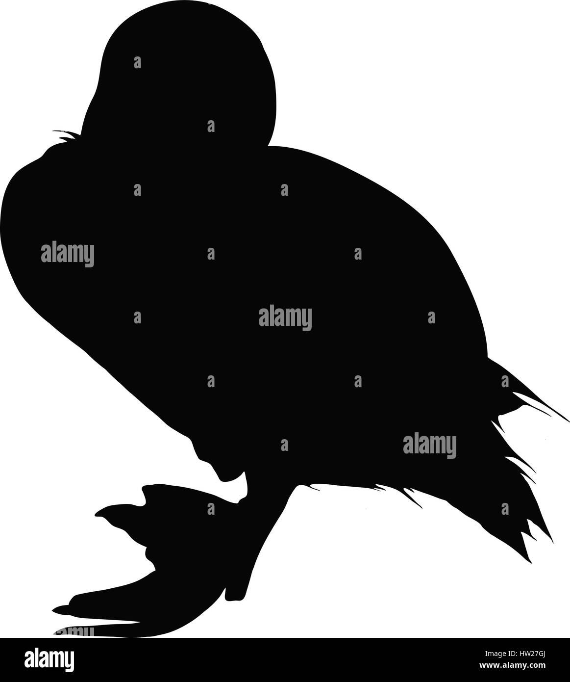 Silhouette von einem Entlein, stehend Stock Vektor