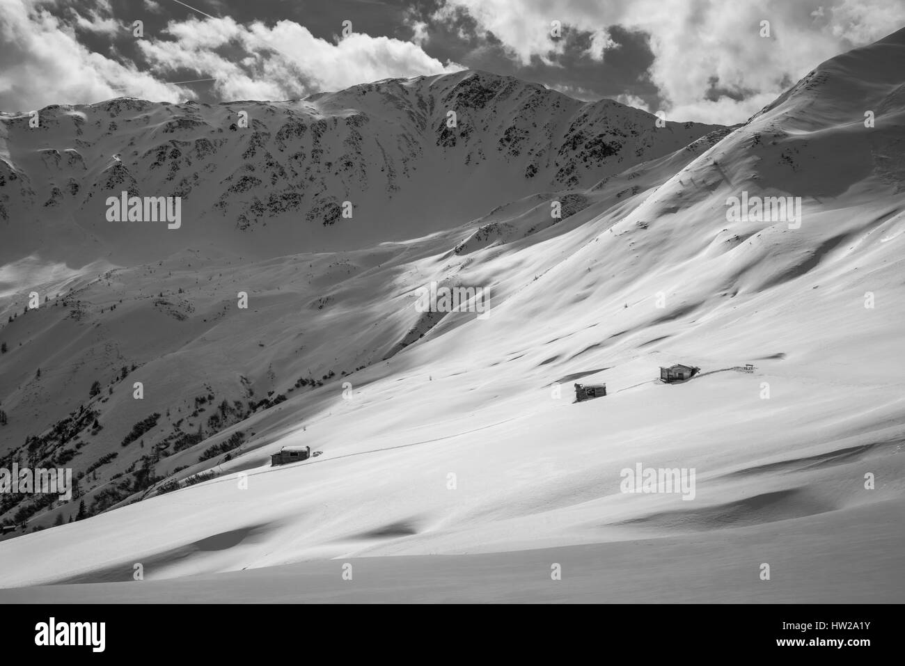 Österreich, Tirol, Winterlandschaft in den Bergen des Villgratentals Stockfoto
