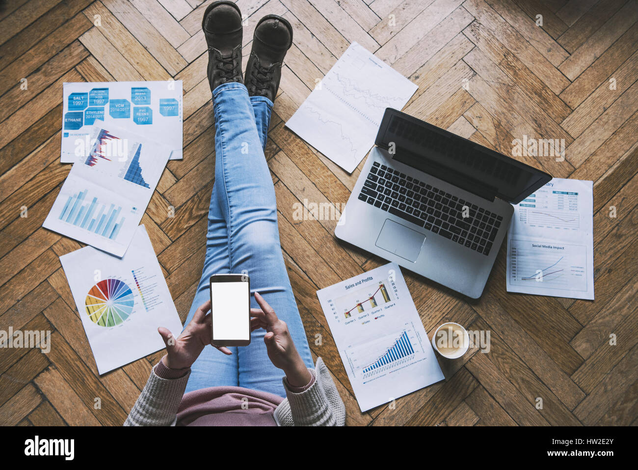 Mädchen arbeiten Stockfoto