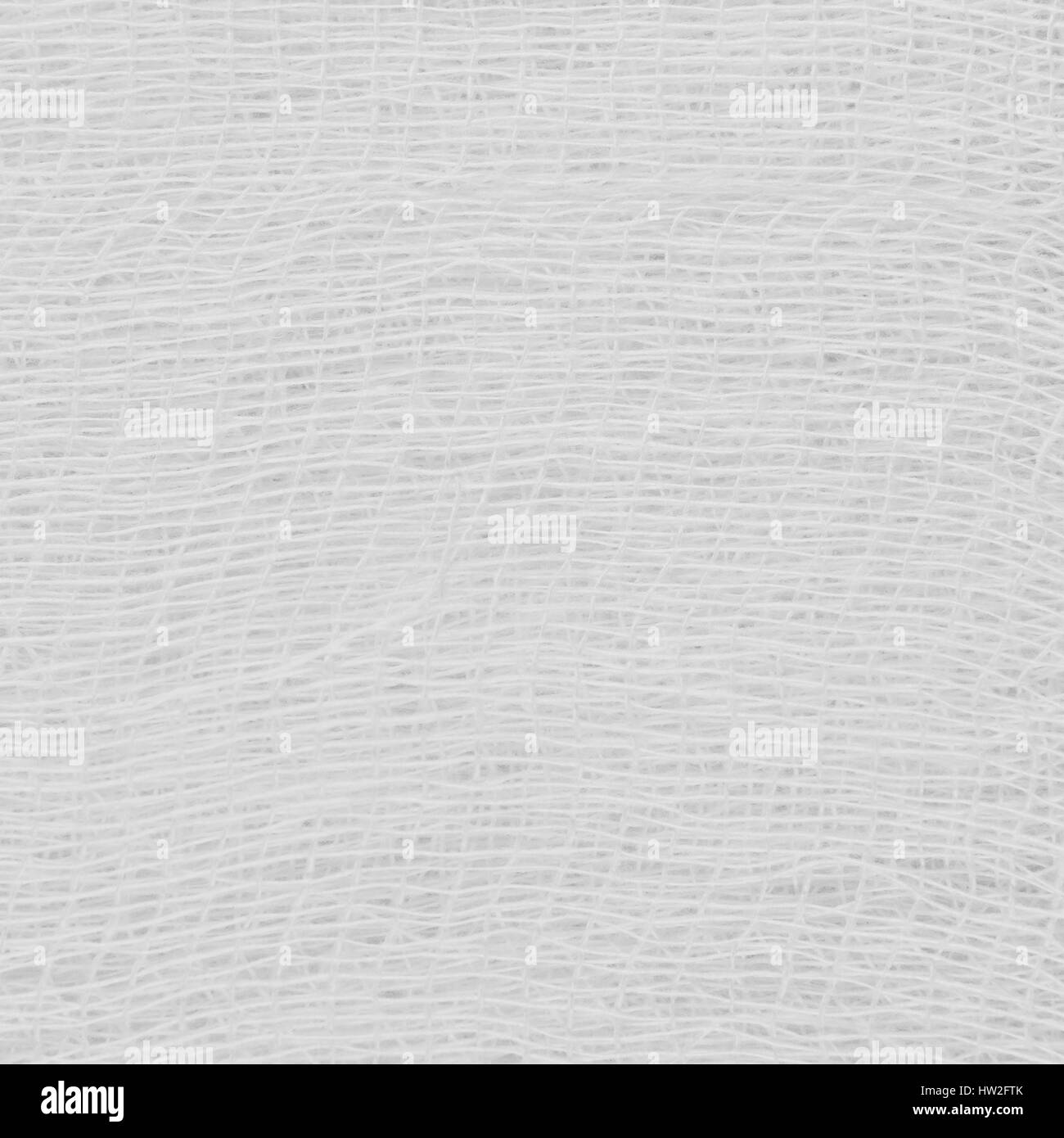 Weiße medizinische Bandage Gaze Textur, abstrakt strukturierten Hintergrund Makro Nahaufnahme, natürlicher Baumwolle-Leinen-Gewebe, Textfreiraum Stockfoto
