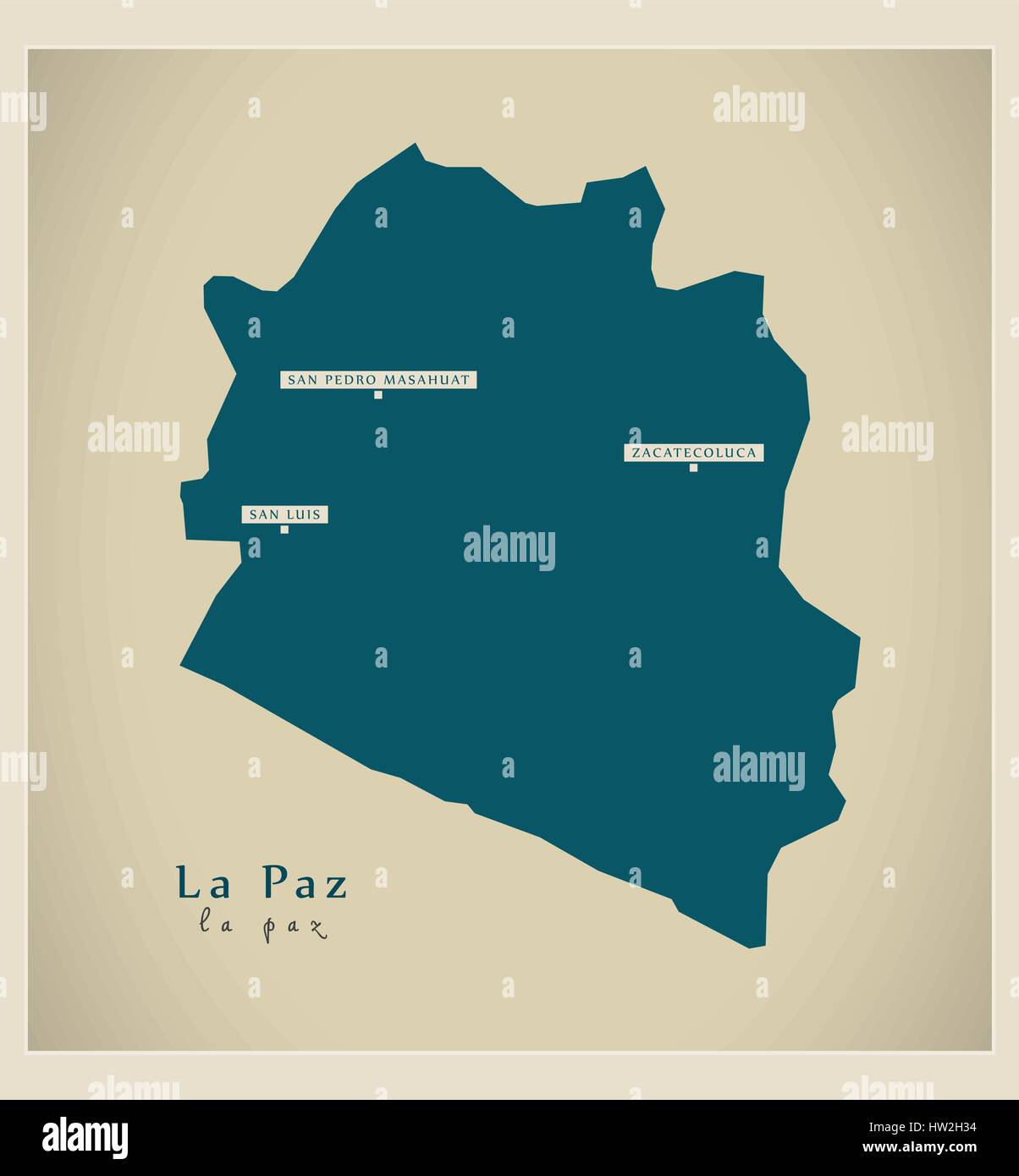 Moderne Karte - La Paz-SV Abbildung silhouette Stock Vektor