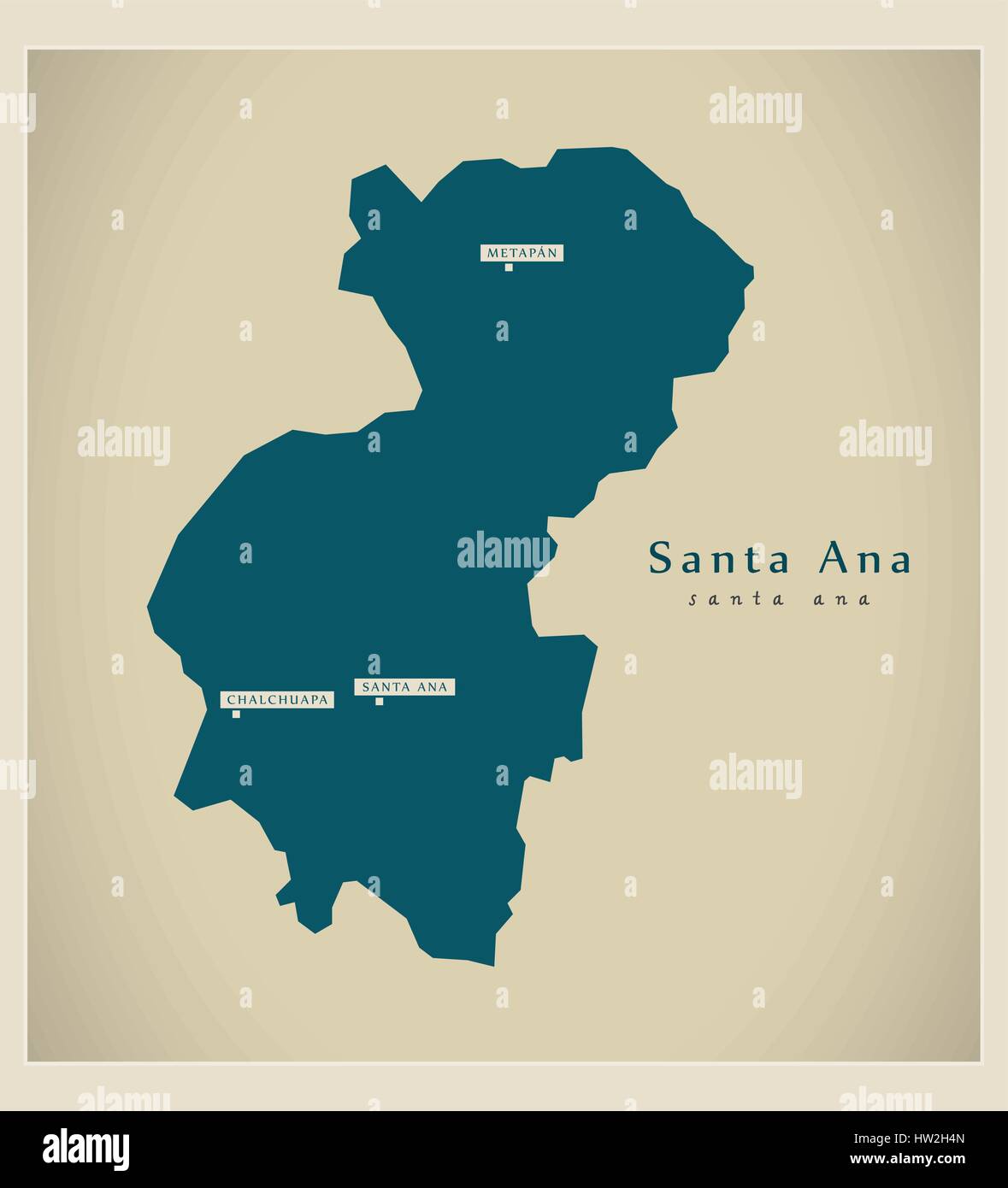 Moderne Karte Santa Ana SV Abbildung silhouette