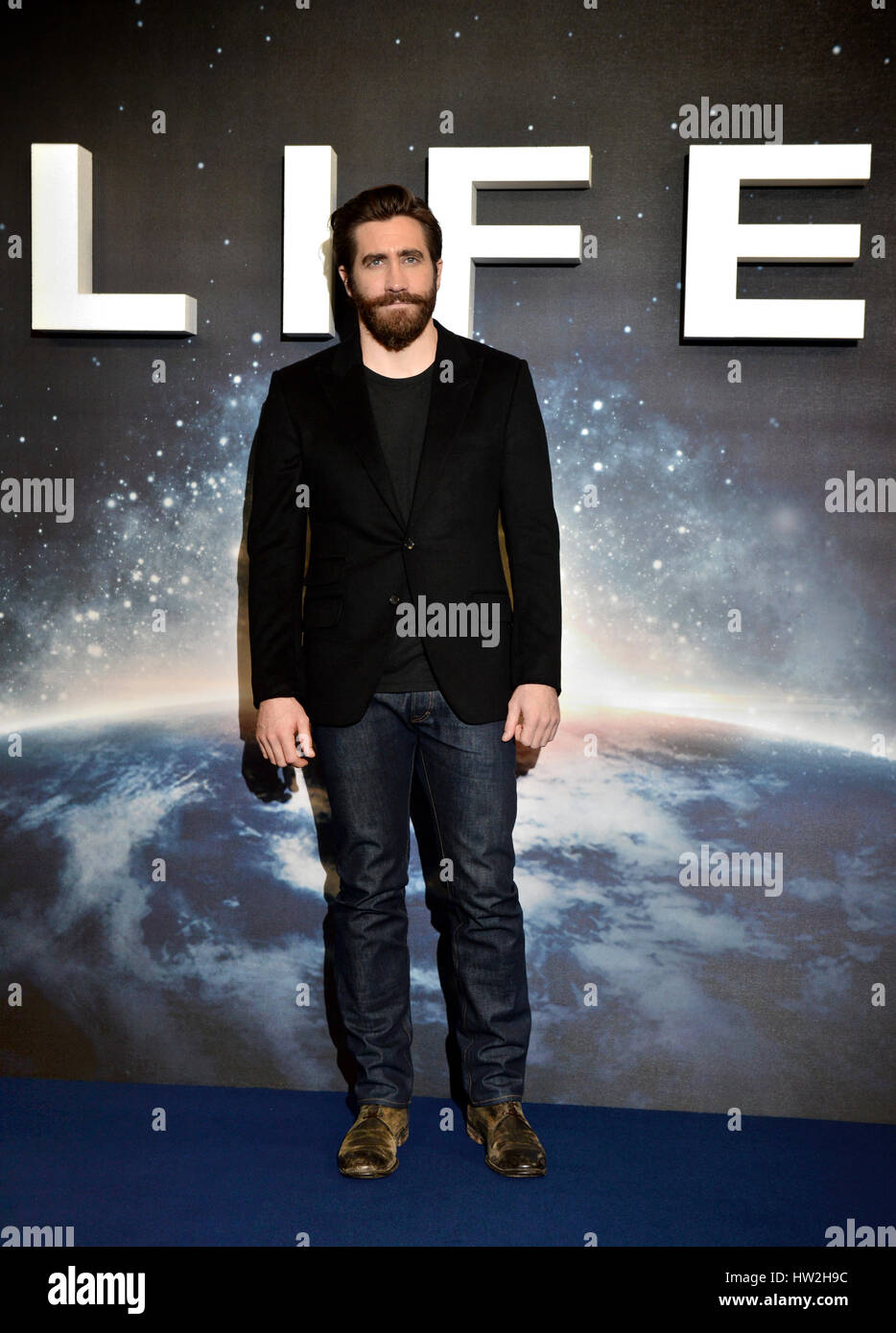 Jake Gyllenhaal Teilnahme an Life-Fototermin, im Gerichtssaal im Corinthia Hotel in London statt. Stockfoto