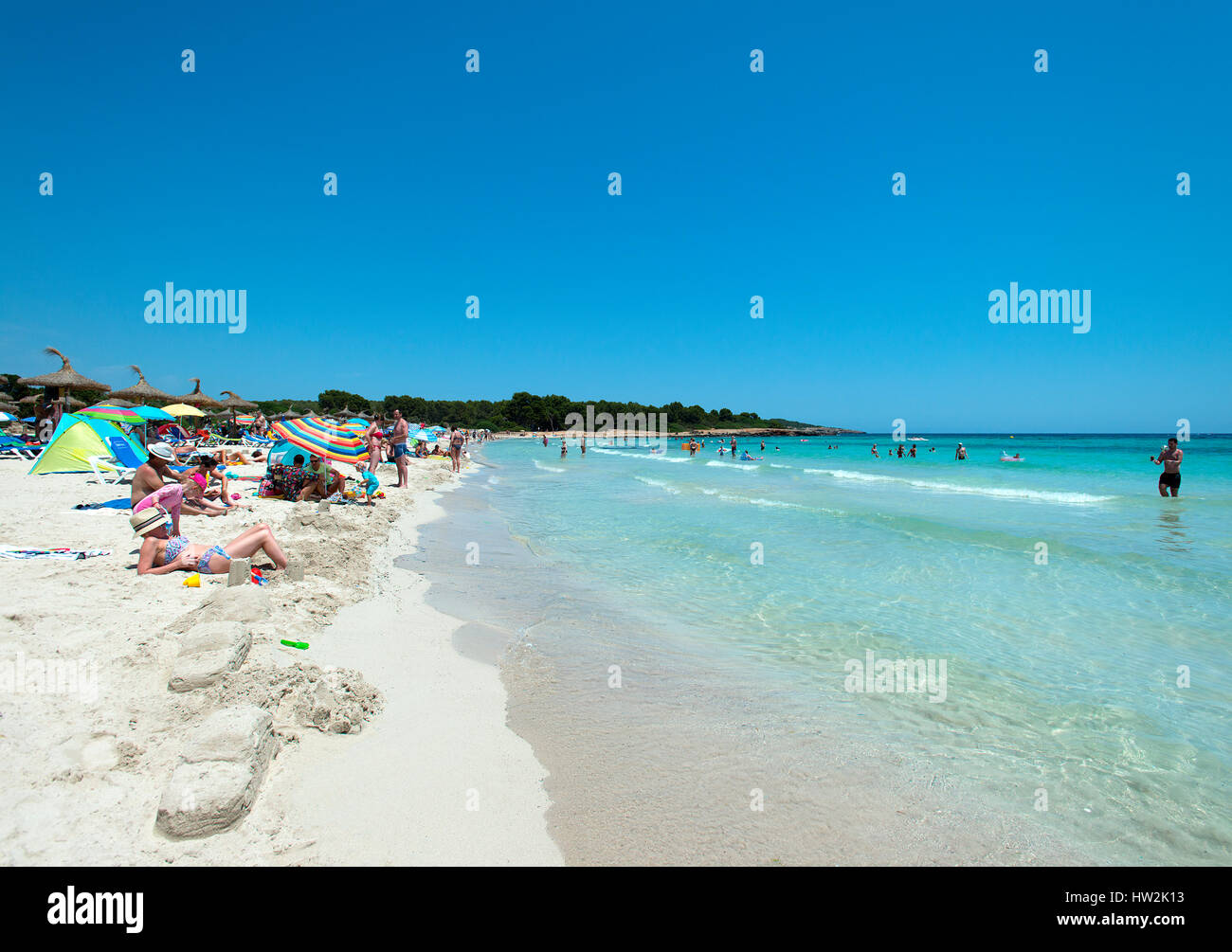 Sa Coma Strand, Mallorca, Balearen, Spanien Stockfotografie - Alamy