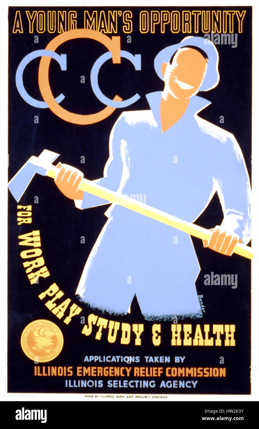 CIVILIAN CONSERVATION CORPS Plakat 1935 Stockfoto