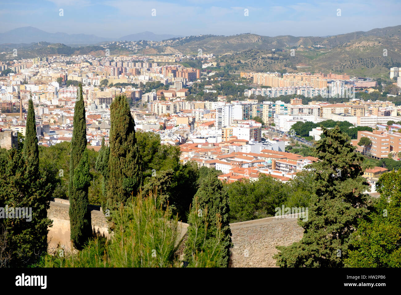 Dächer von Malaga Spanien auf ein sonniges Tag Stockfoto