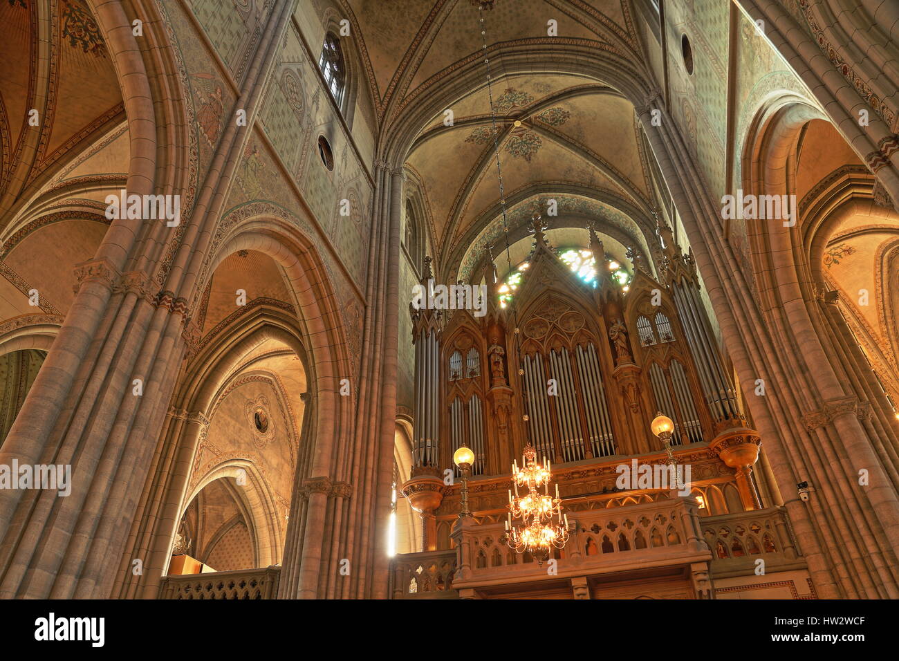 Uppsala Domkyrka (Uppsala Kathedrale) von innen Stockfoto